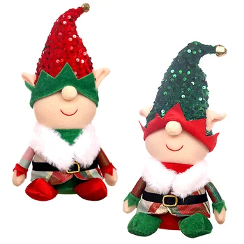 2 шт. Рождественские украшения, милые плюшевые куклы-эльфы, очаровательный фестиваль мультфильмов в помещении