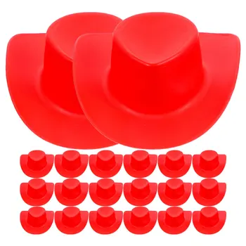 20шт Мини-ковбойские шляпы в стиле Вестерн, Пластиковые Миниатюрные шляпы, Ковбойские шляпы для кукольного домика, Мини-шлем, строительная шляпа, безопасность, декор для вечеринки