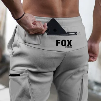 FOXXAMO Cross Border Новые спортивные брюки-карго для фитнеса, мужские камуфляжные брюки для фитнеса, для тренировок по бегу, Тонкая велосипедная световая доска
