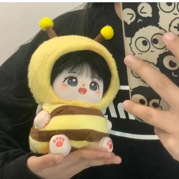 Костюм-двойка Kawaii Bee для 20-сантиметровой хлопчатобумажной куклы Idol, милая переодевалка и шляпа, комплект одежды, подарок для коллекции DIY
