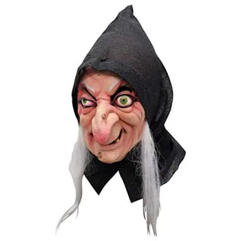 Новая латексная маска страшной Старой ведьмы с волосами, гримаса ужаса, реквизит для костюмов в Комнате побега, Женские Мужские маски для косплея, Маски на Хэллоуин